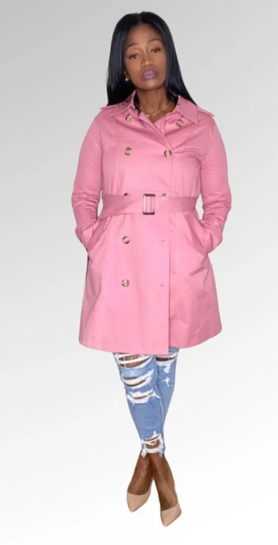 Dusty Rose Trench Coat