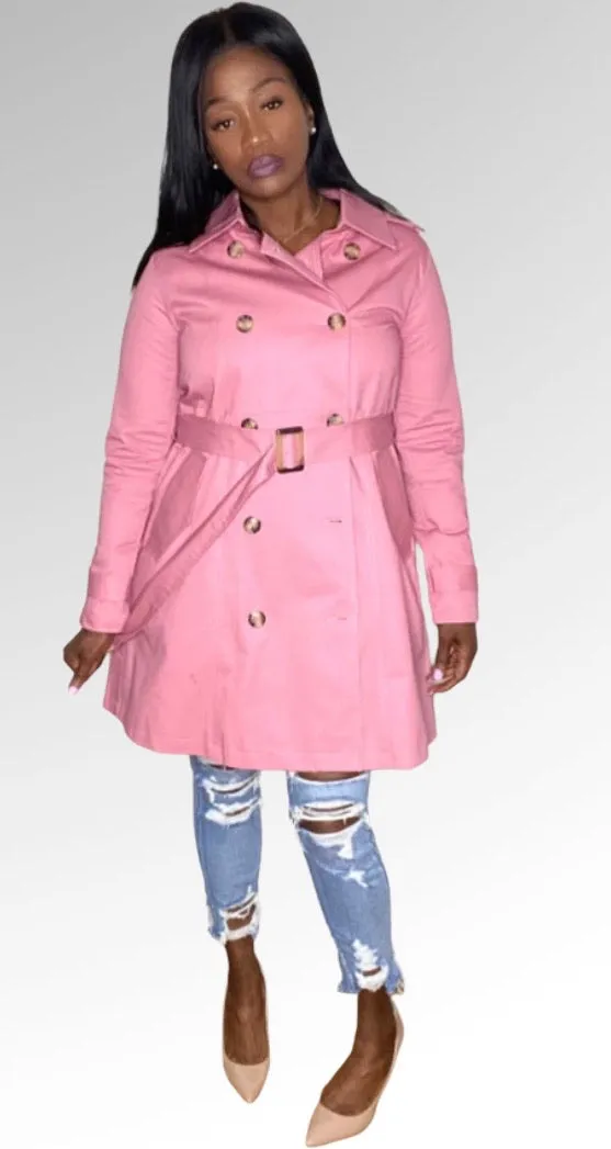 Dusty Rose Trench Coat