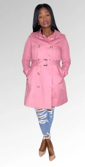 Dusty Rose Trench Coat