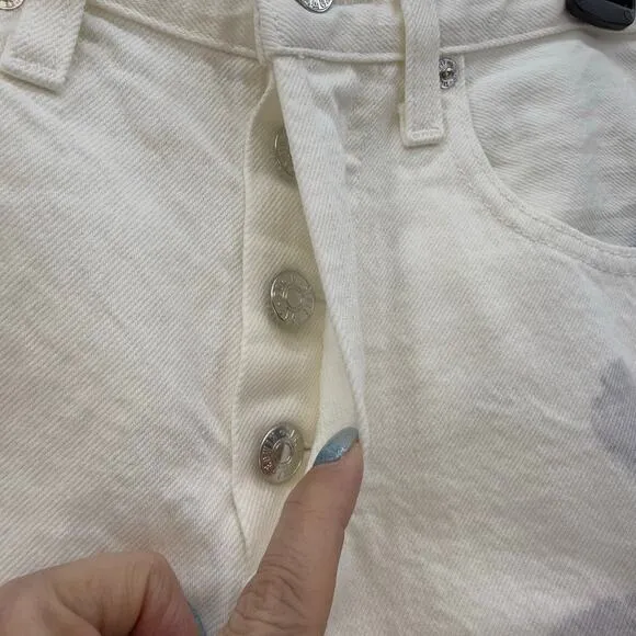 Edwin Denim Shorts Women's 26 (2) White Tie dye CAI Shorts Button Fly NWT