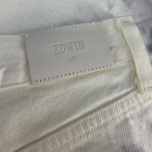 Edwin Denim Shorts Women's 26 (2) White Tie dye CAI Shorts Button Fly NWT