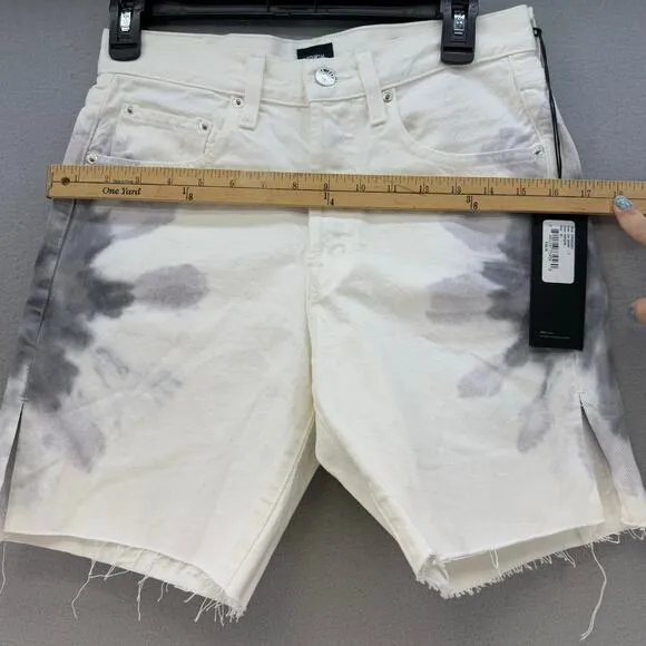 Edwin Denim Shorts Women's 26 (2) White Tie dye CAI Shorts Button Fly NWT
