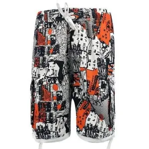 Elastic Waist Drawstring Hem Board Shorts - Tangerine L