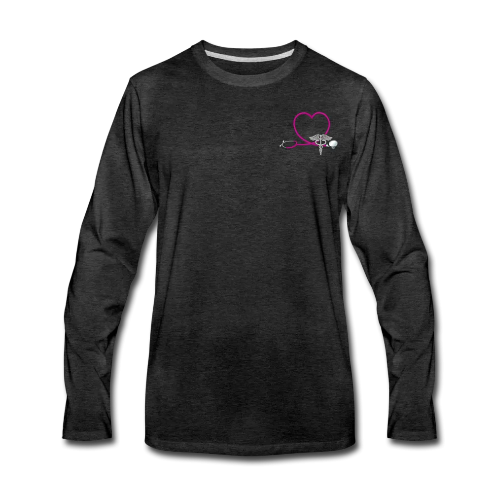 Emergency Nurse Flag Stethoscope Front Men's Premium Long Sleeve T-Shirt
