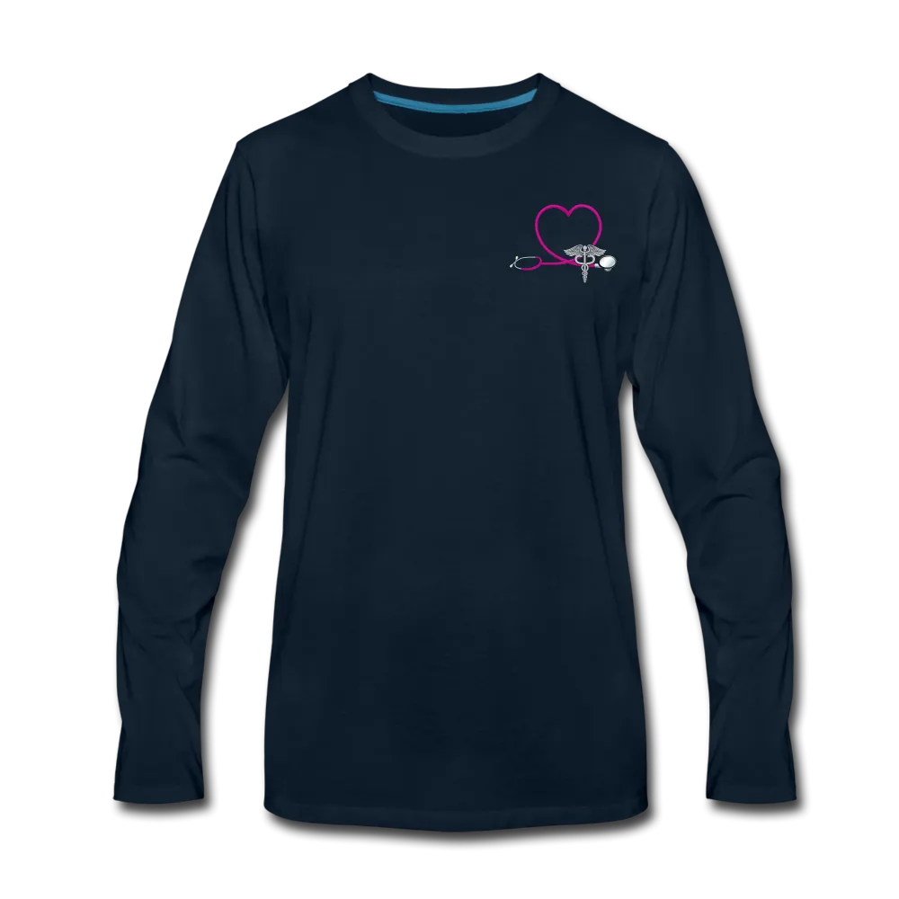 Emergency Nurse Flag Stethoscope Front Men's Premium Long Sleeve T-Shirt