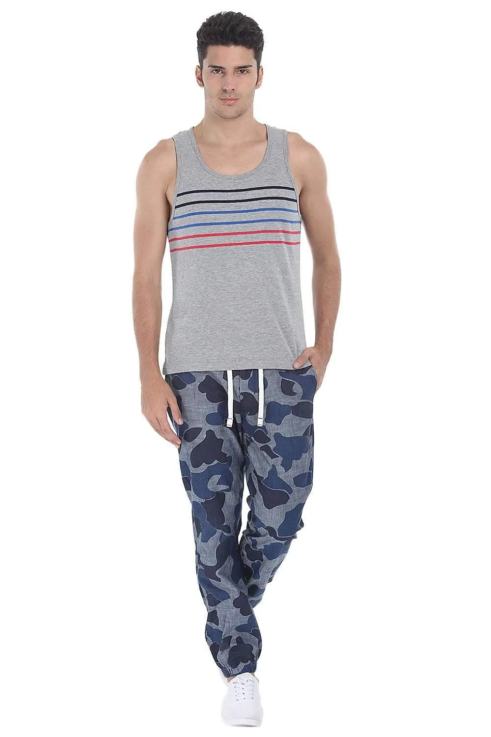 Enzyme Washed Cuff Jogger Printed Pant