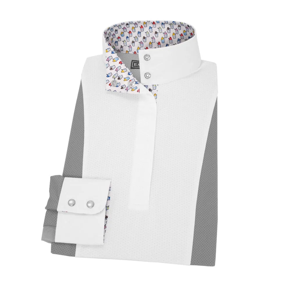 Essex Classics Ladies Luna Hunter Performance Snow Cone Gray Show Shirt