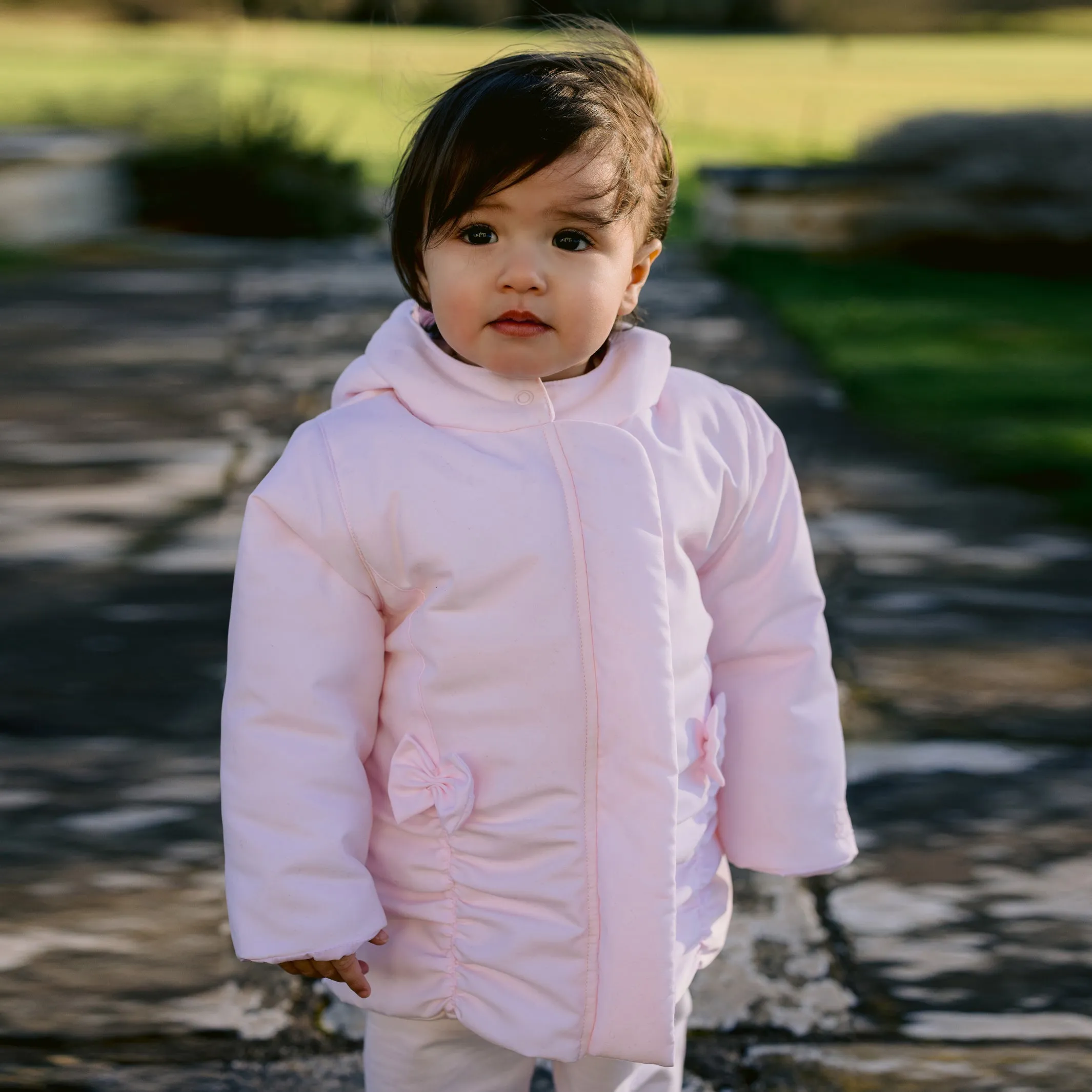 Evelyn Baby Girls Microfibre Winter Jacket with Hood