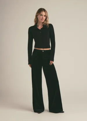 Favorite Daughter - The Ollie Low Rise Ultimate Baggy Wide Leg Pant - Black Out
