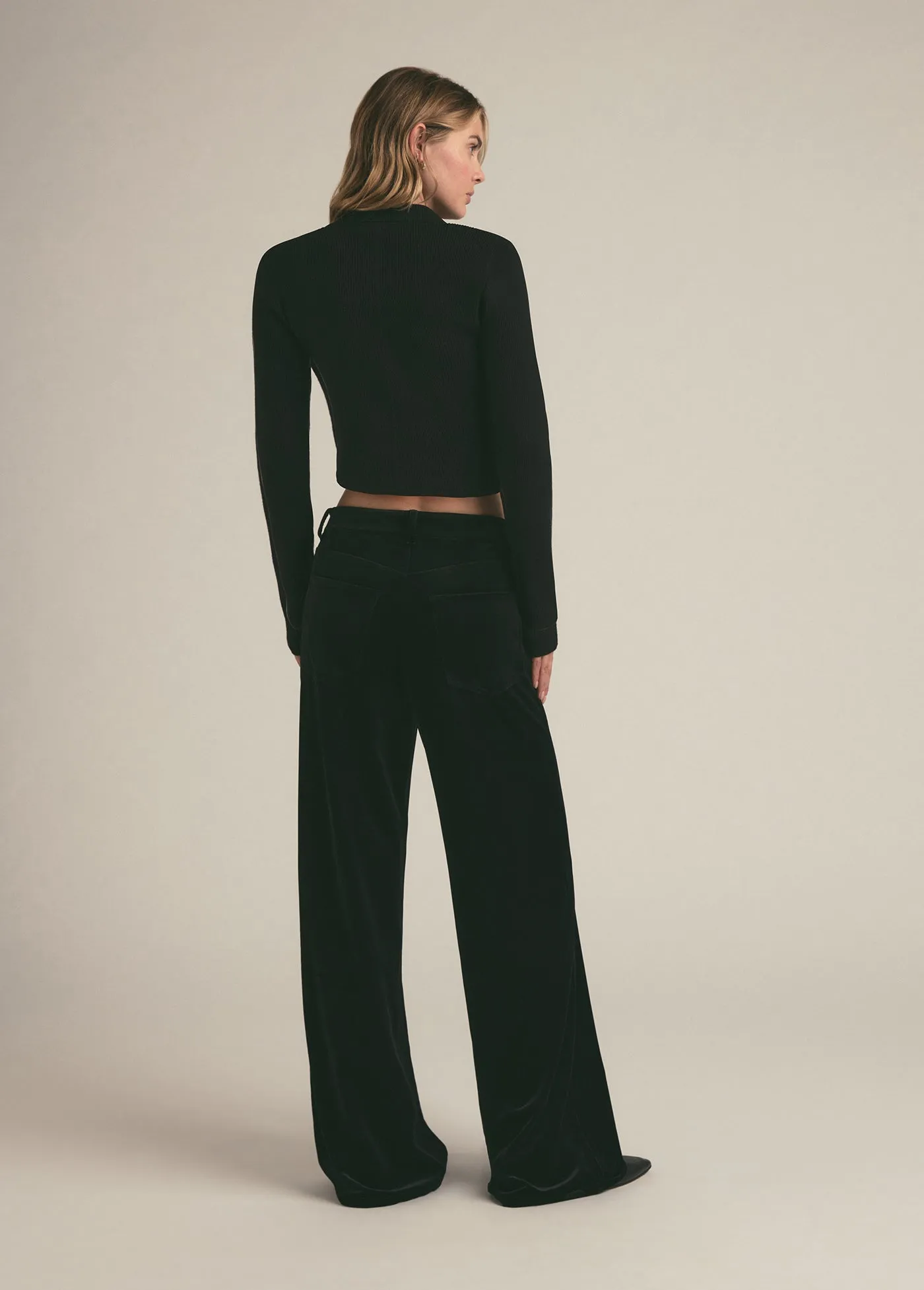 Favorite Daughter - The Ollie Low Rise Ultimate Baggy Wide Leg Pant - Black Out