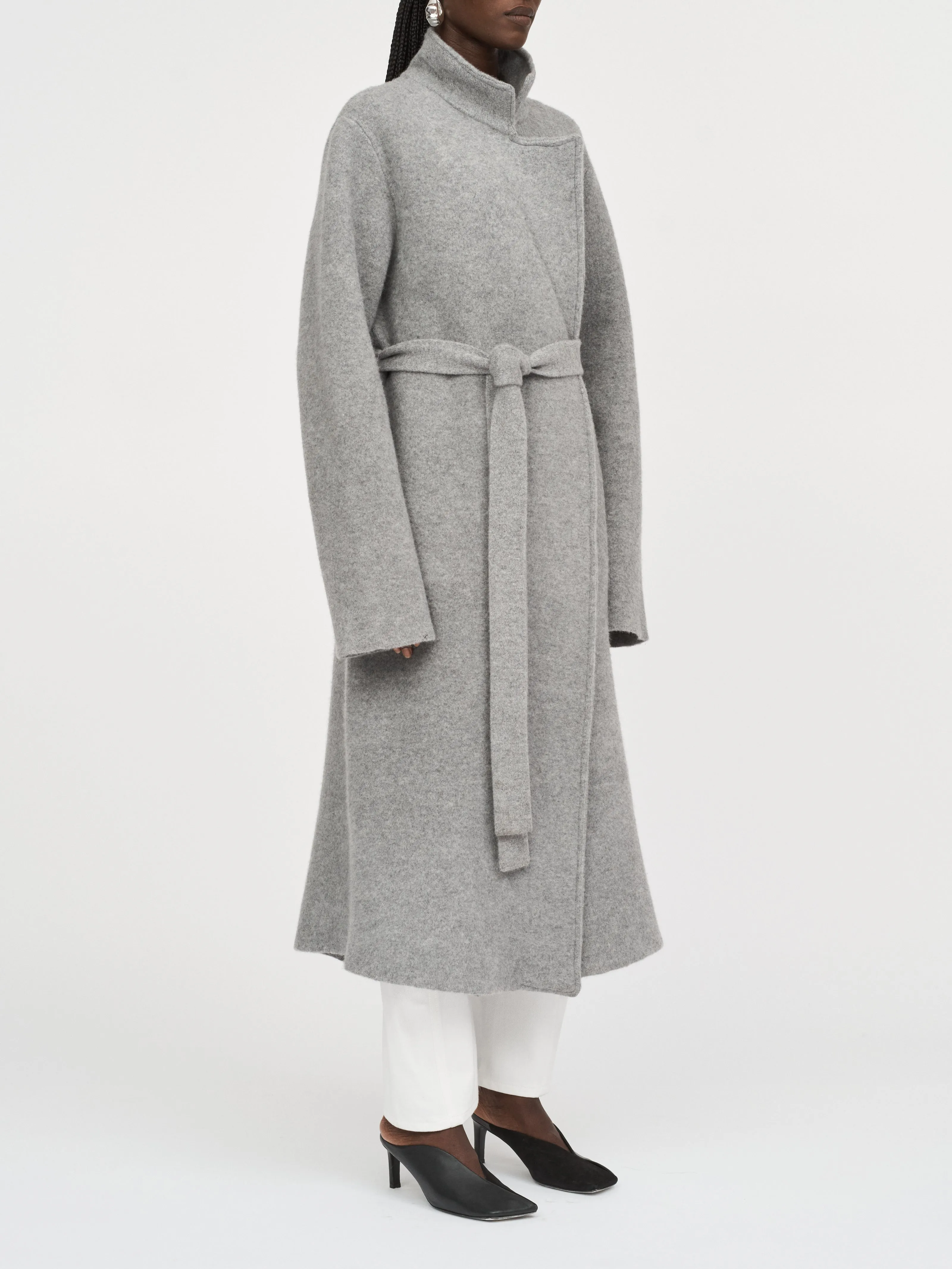 Felted Wool Coat in Medium Heather Grey