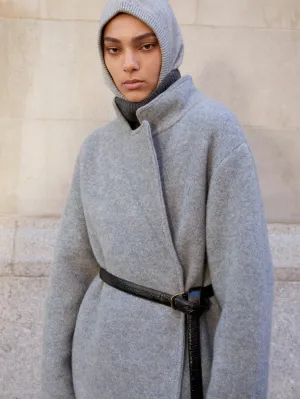 Felted Wool Coat in Medium Heather Grey