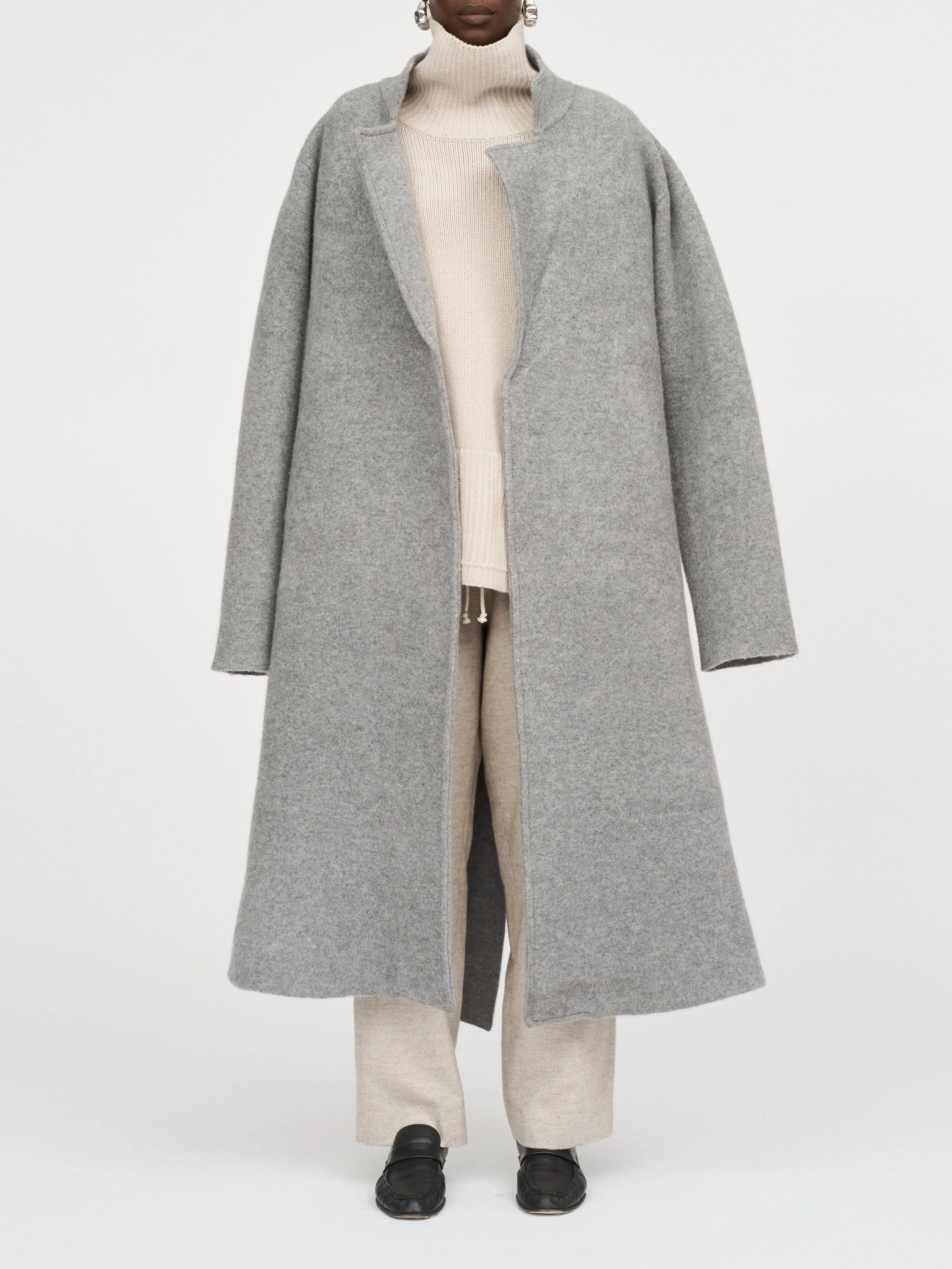 Felted Wool Coat in Medium Heather Grey