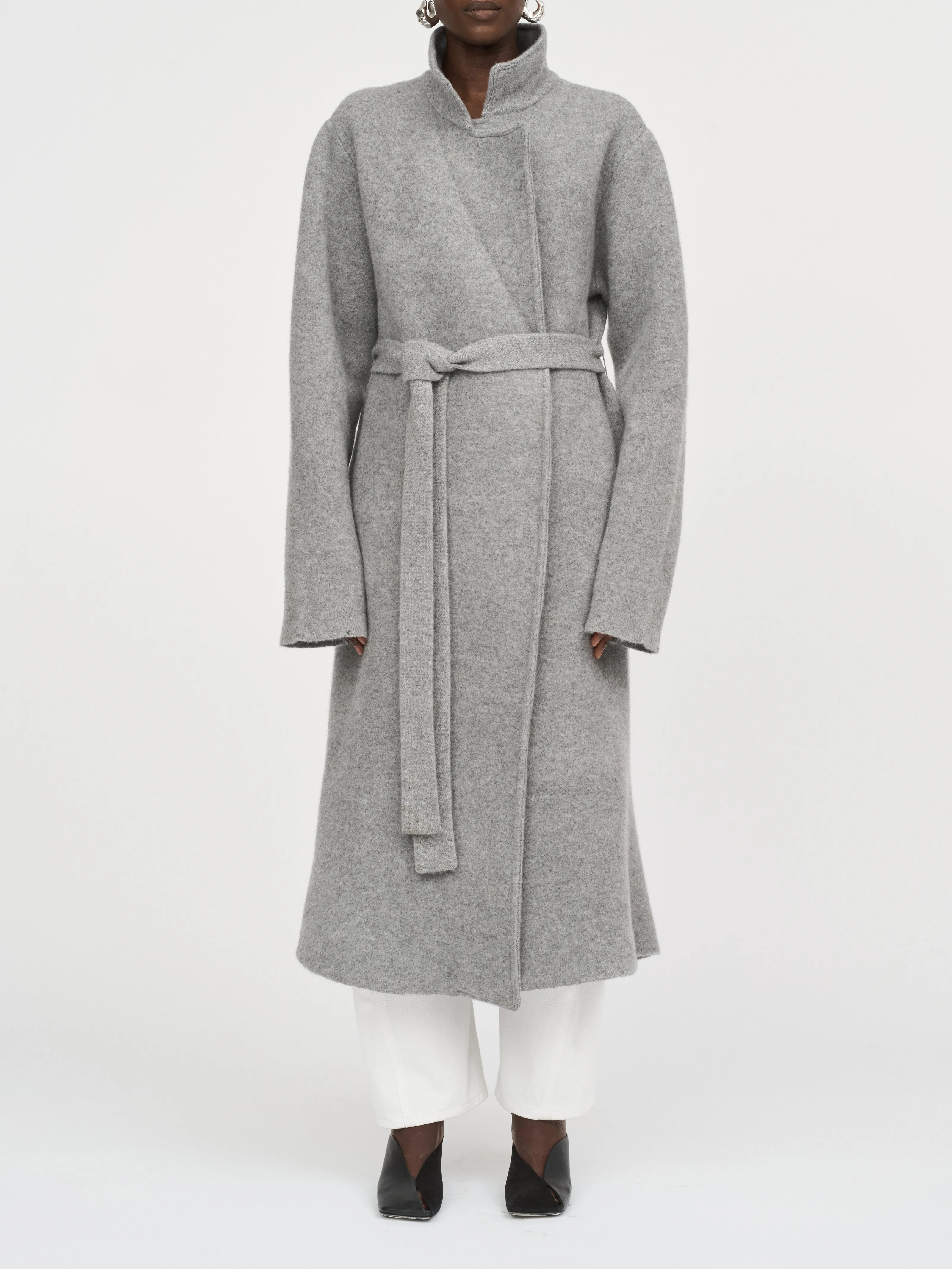 Felted Wool Coat in Medium Heather Grey