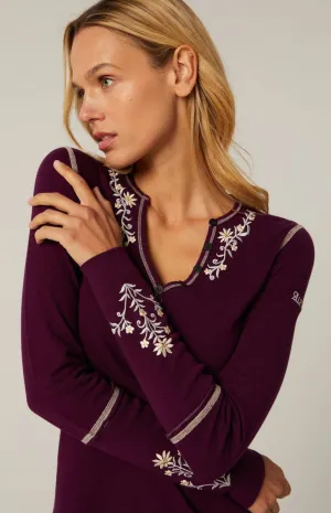 Flora Henley Shirt - Purple - SALE