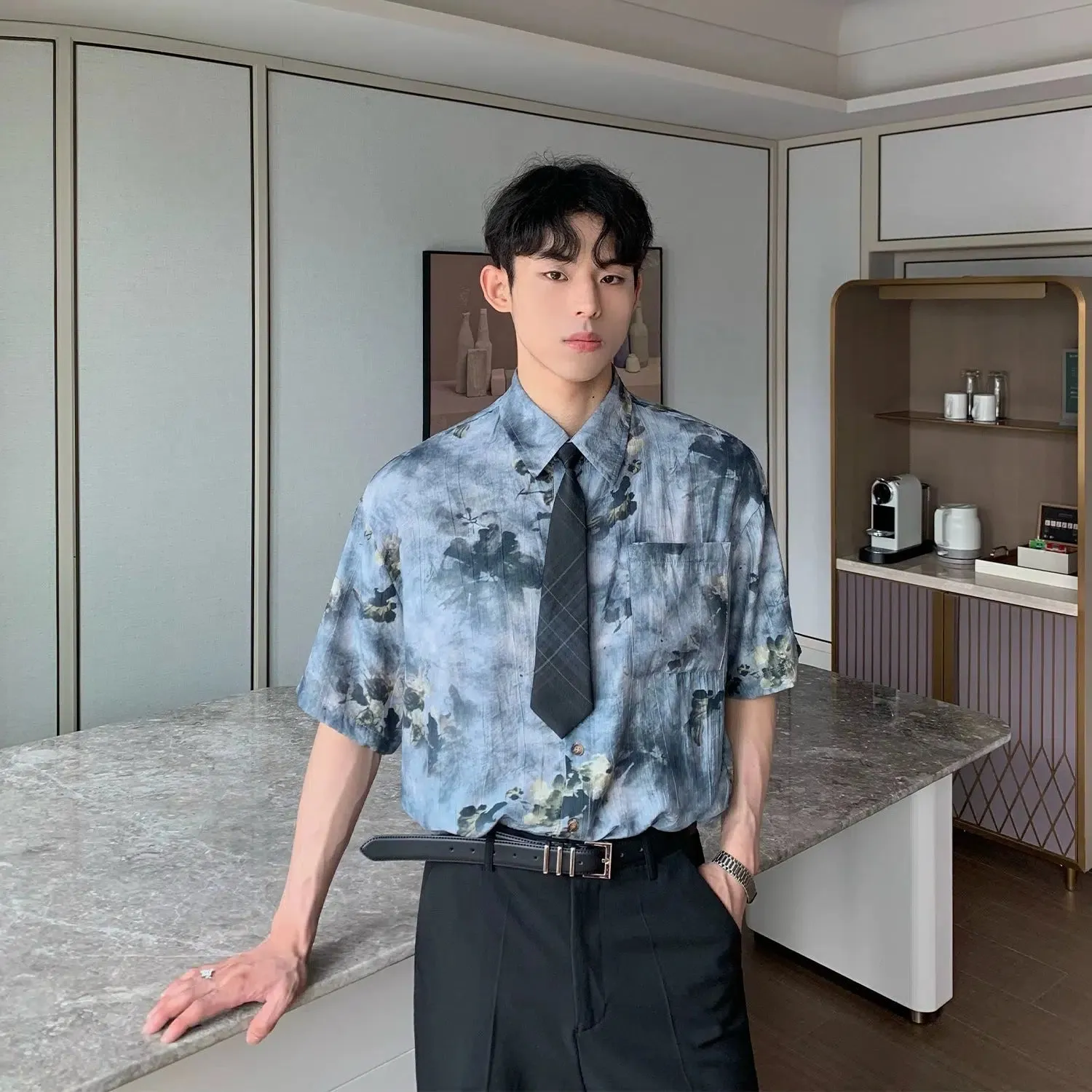 Floral Print Button-down Shirt
