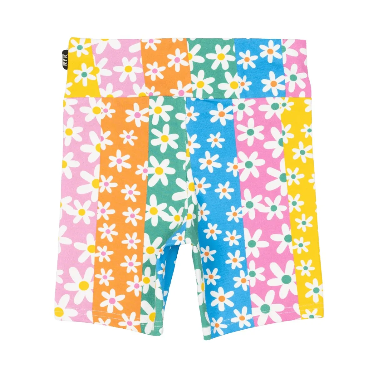 Floral Stripes Bike Shorts
