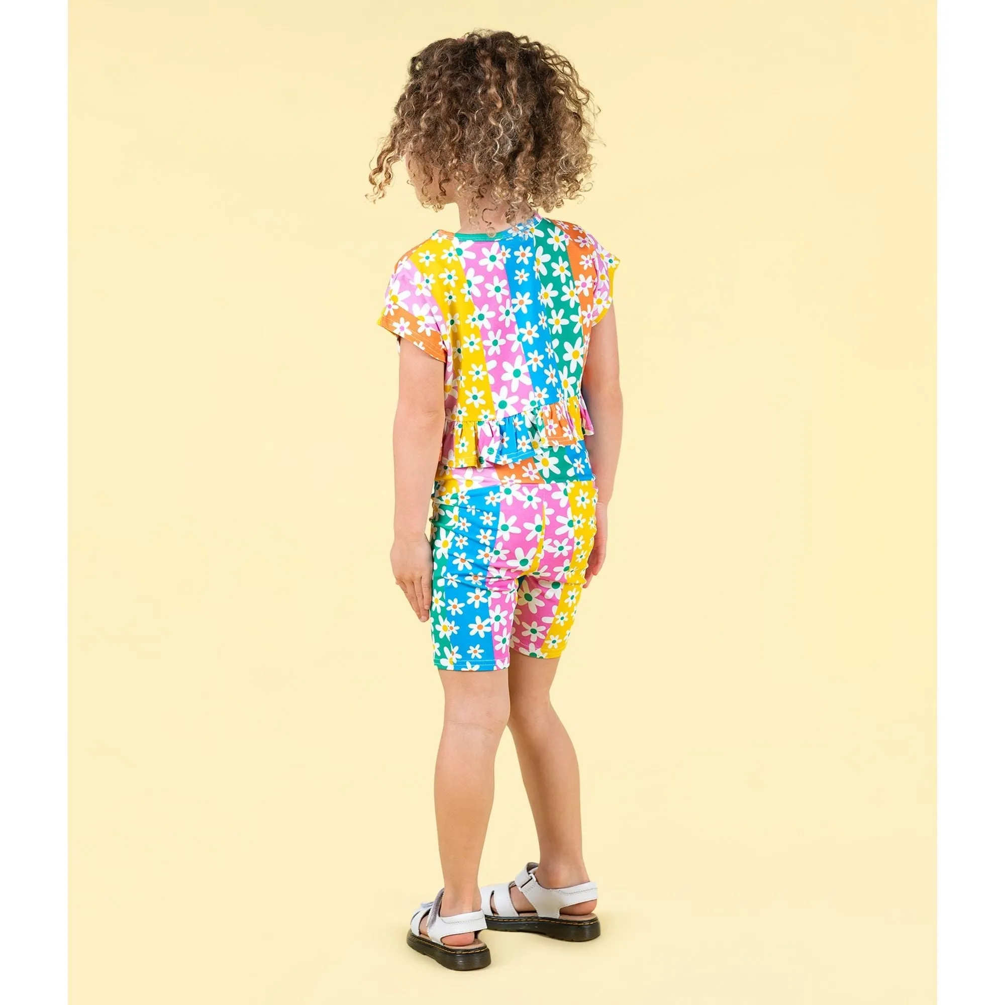 Floral Stripes Bike Shorts