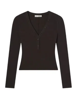 Frame Slinky Long Sleeve Rib Henley (More Colors)