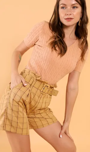 FRANKIE Belted Bermuda Shorts (Mustard)