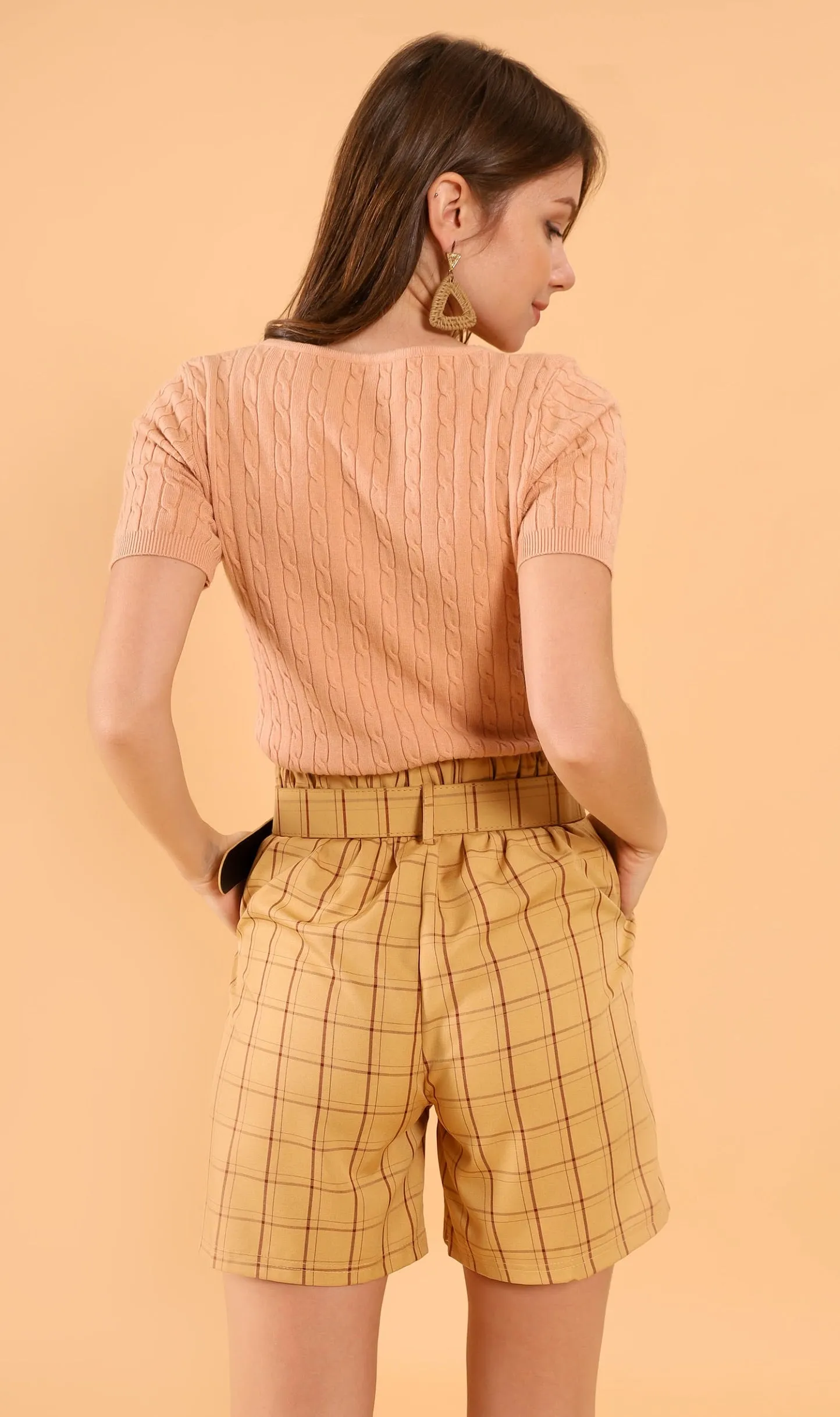 FRANKIE Belted Bermuda Shorts (Mustard)