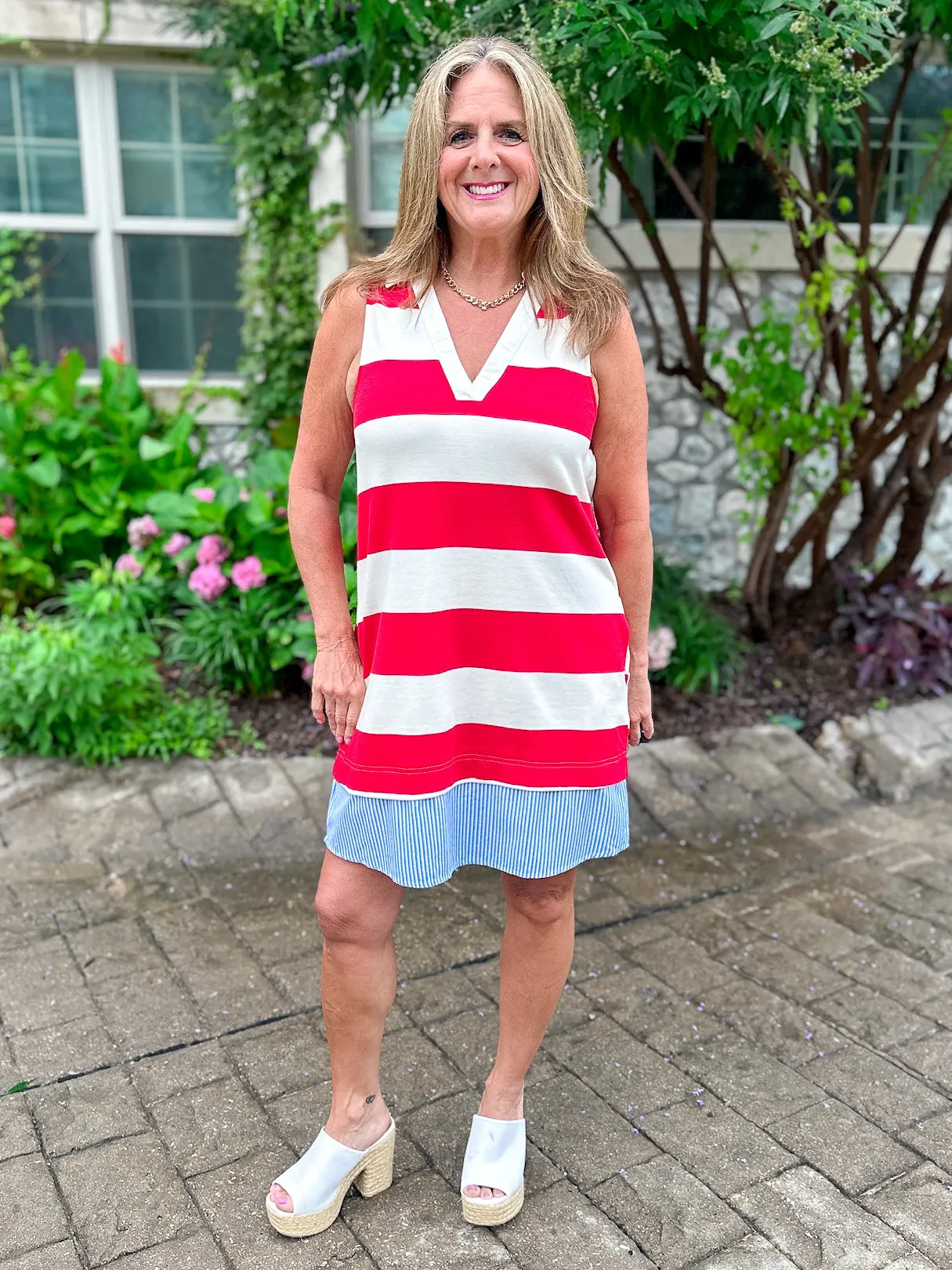 Freedom Striped Tank Dress