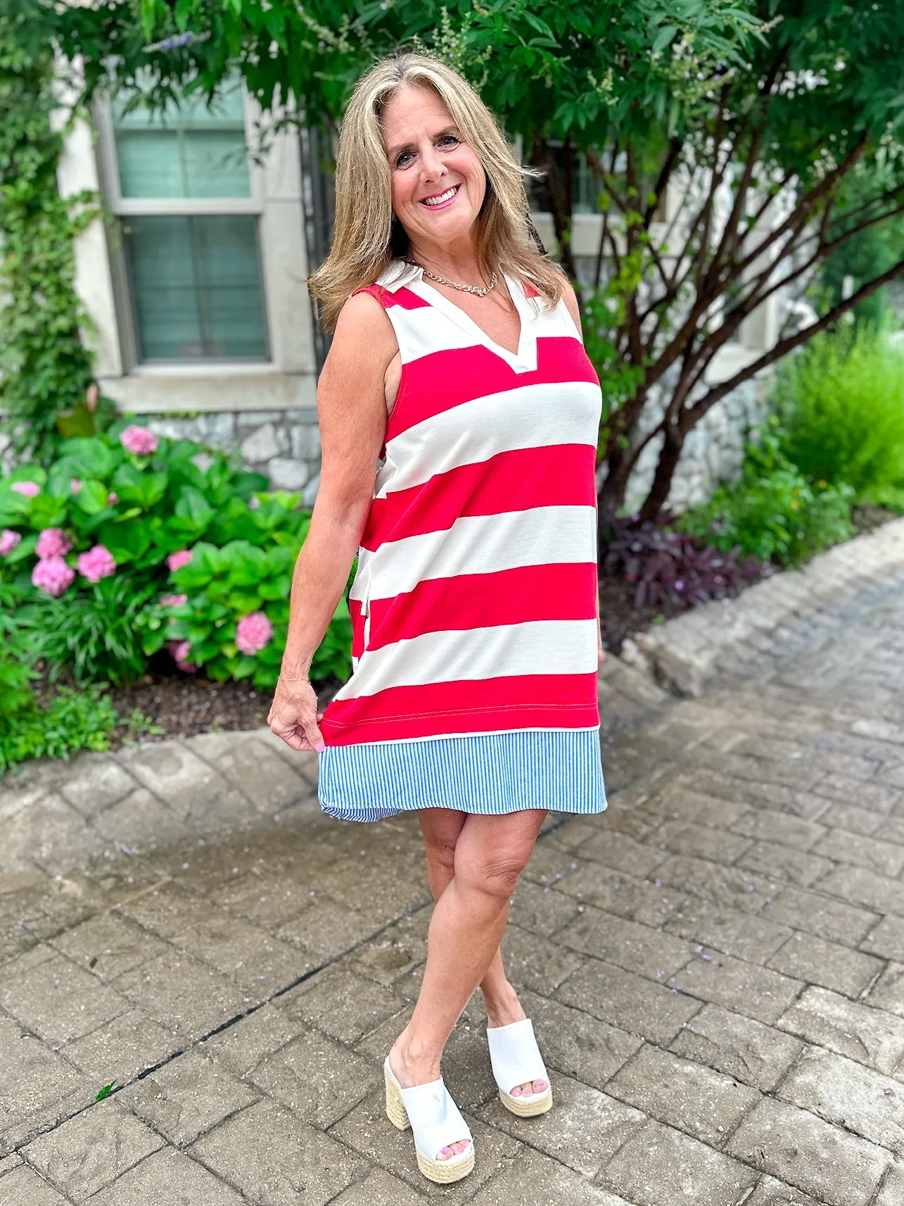 Freedom Striped Tank Dress