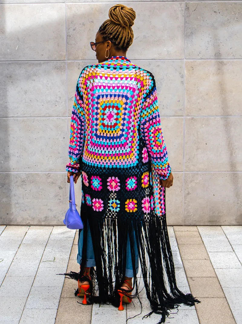 Full of Color Crochet Cardigan (Purple)
