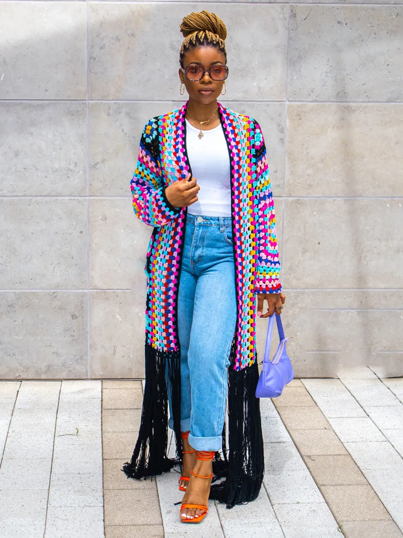 Full of Color Crochet Cardigan (Purple)