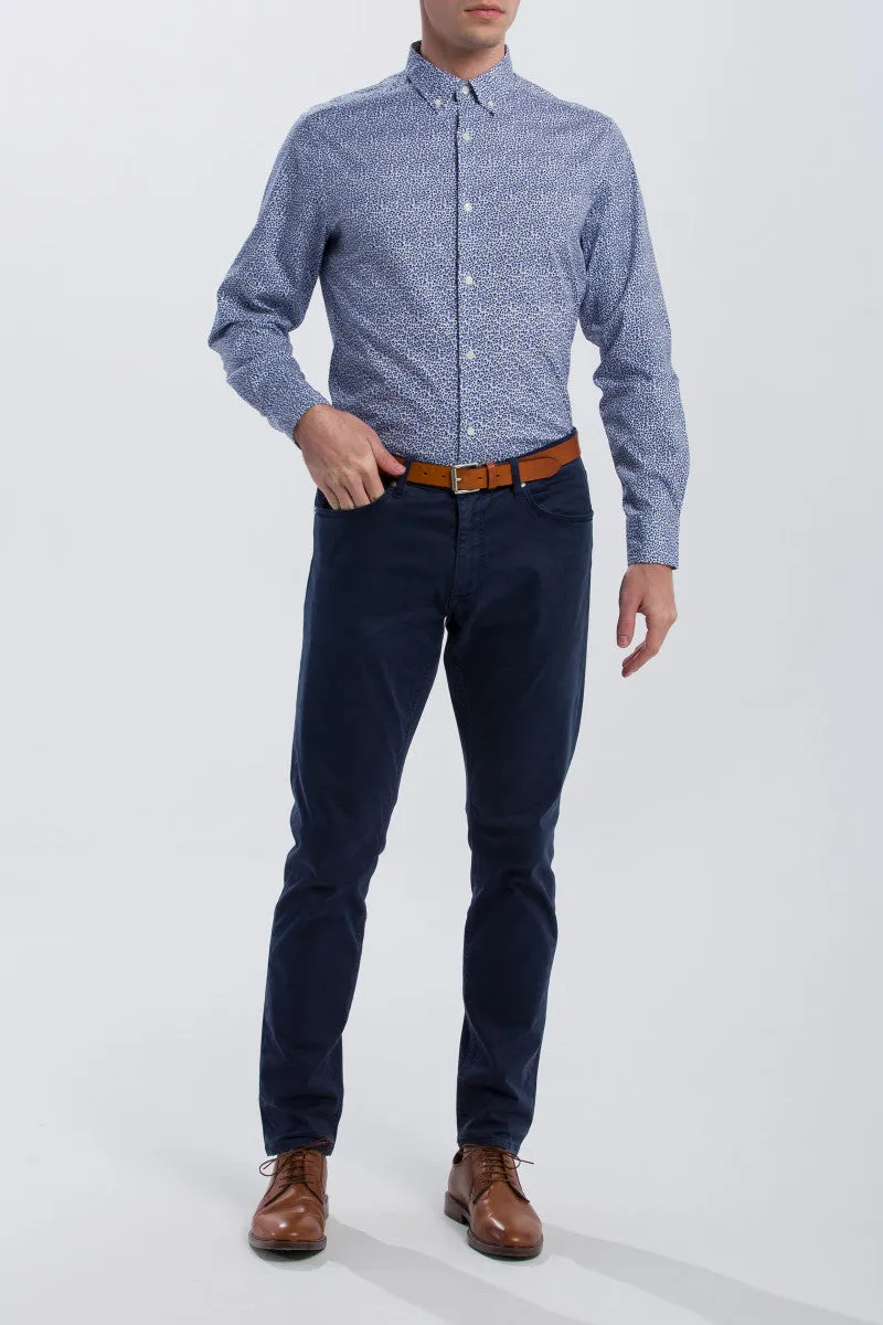GANT College Blue Rose Dot Print Button Down Shirt 3002170 Size M NWT