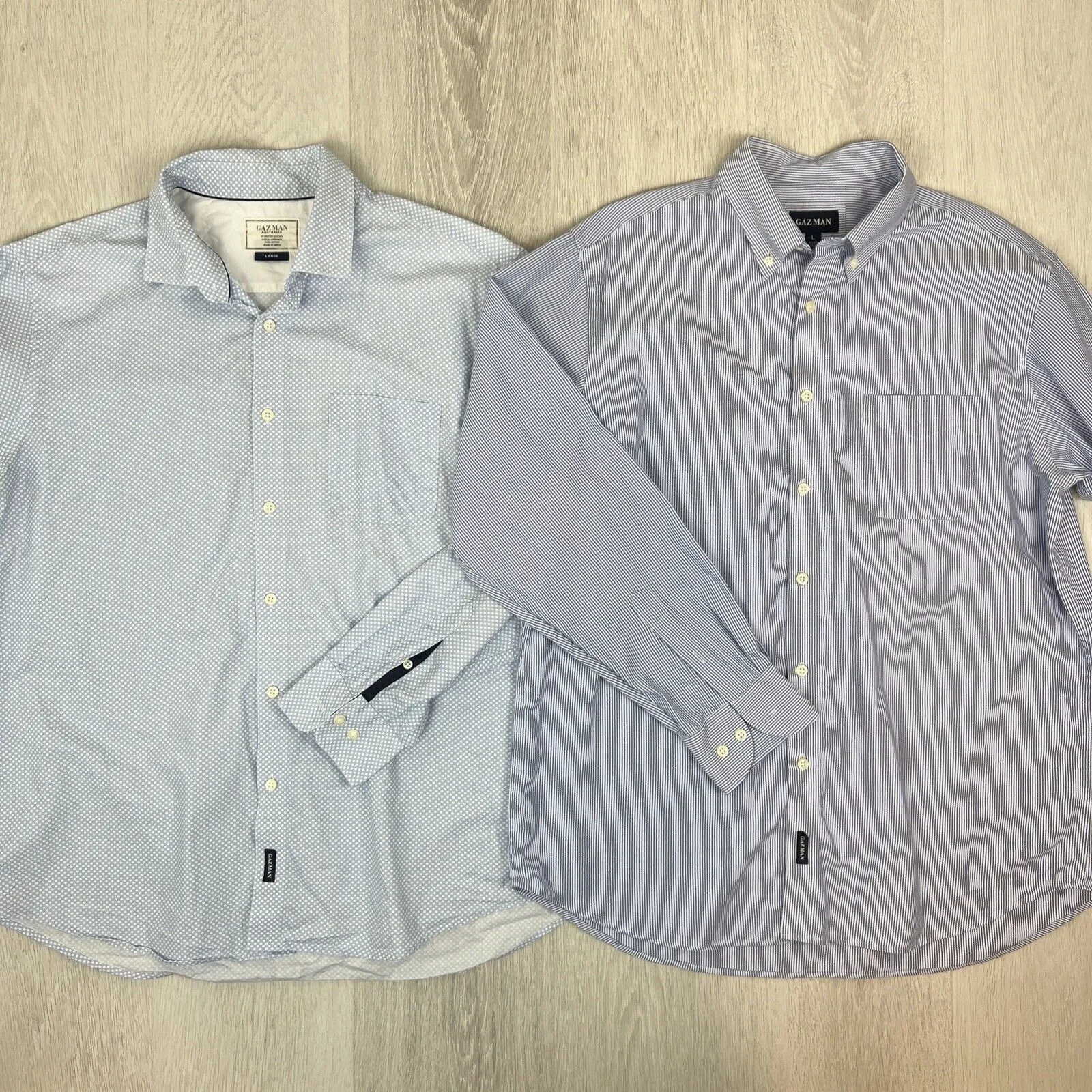 Gazman Mens Long Sleeve Button Up Shirt Size Large (2 x Shirts)