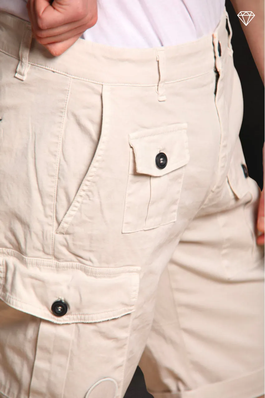 George Coolpocket men's cargo bermuda shorts in stretch satin logo edition carrot fit ①