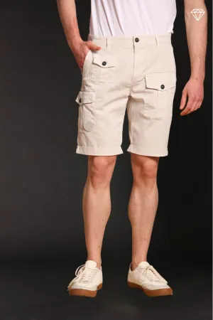 George Coolpocket men's cargo bermuda shorts in stretch satin logo edition carrot fit ①