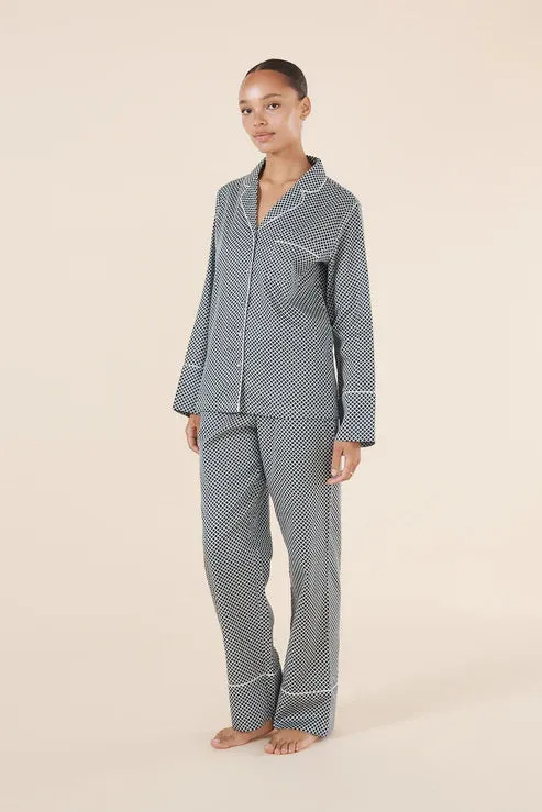 Gingerlilly Sky Diamond Cotton PJ Set - Navy
