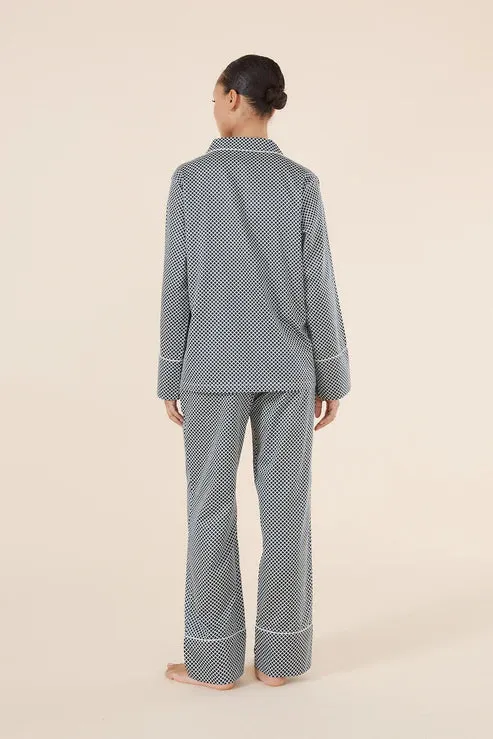 Gingerlilly Sky Diamond Cotton PJ Set - Navy