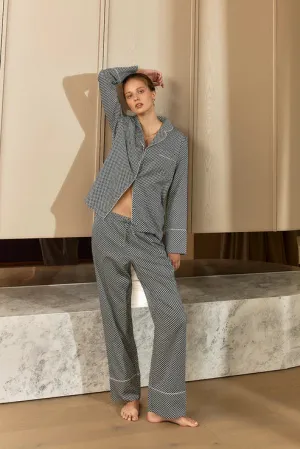 Gingerlilly Sky Diamond Cotton PJ Set - Navy