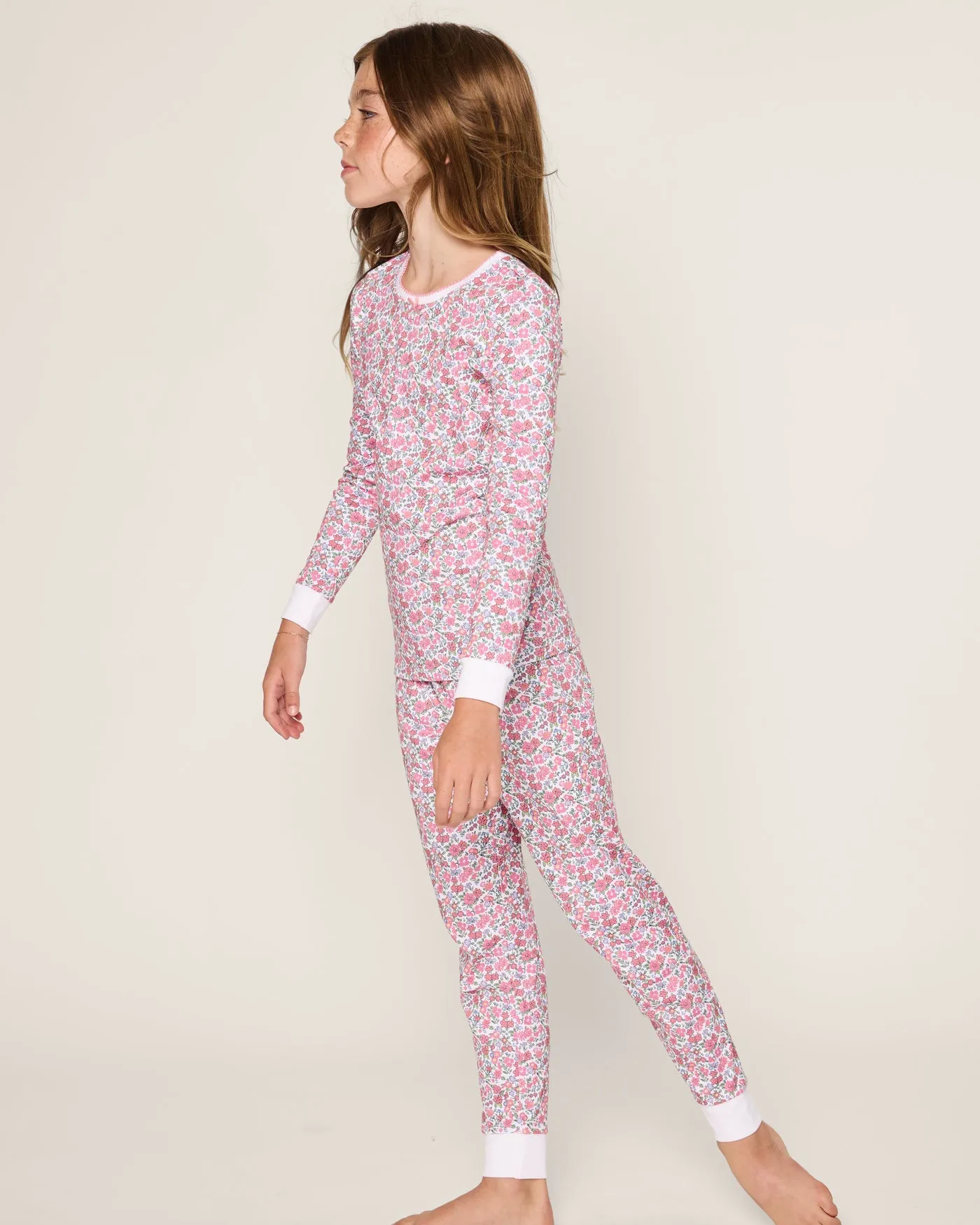 Girl's Fleurs de Rose Pima Pajama Set