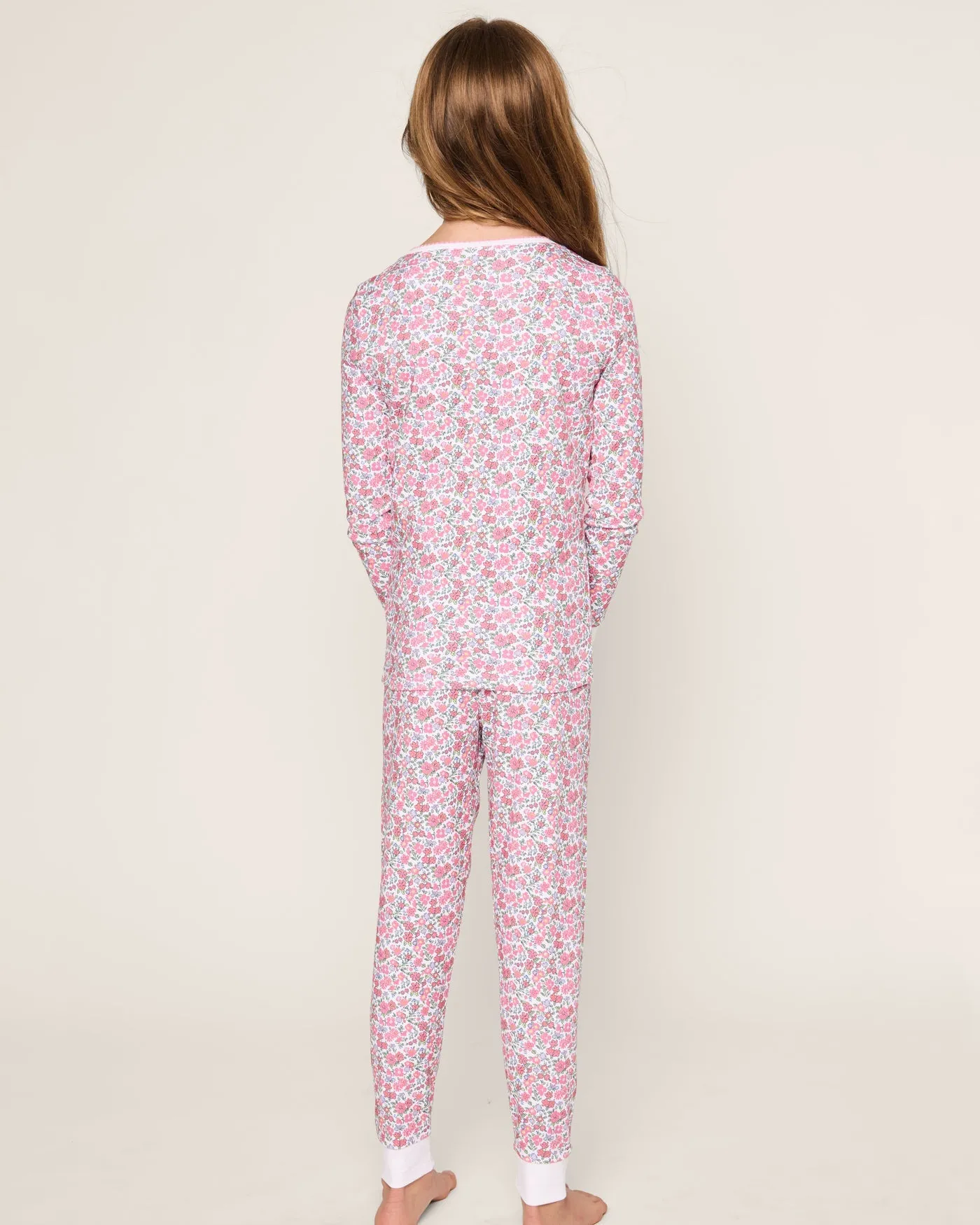 Girl's Fleurs de Rose Pima Pajama Set