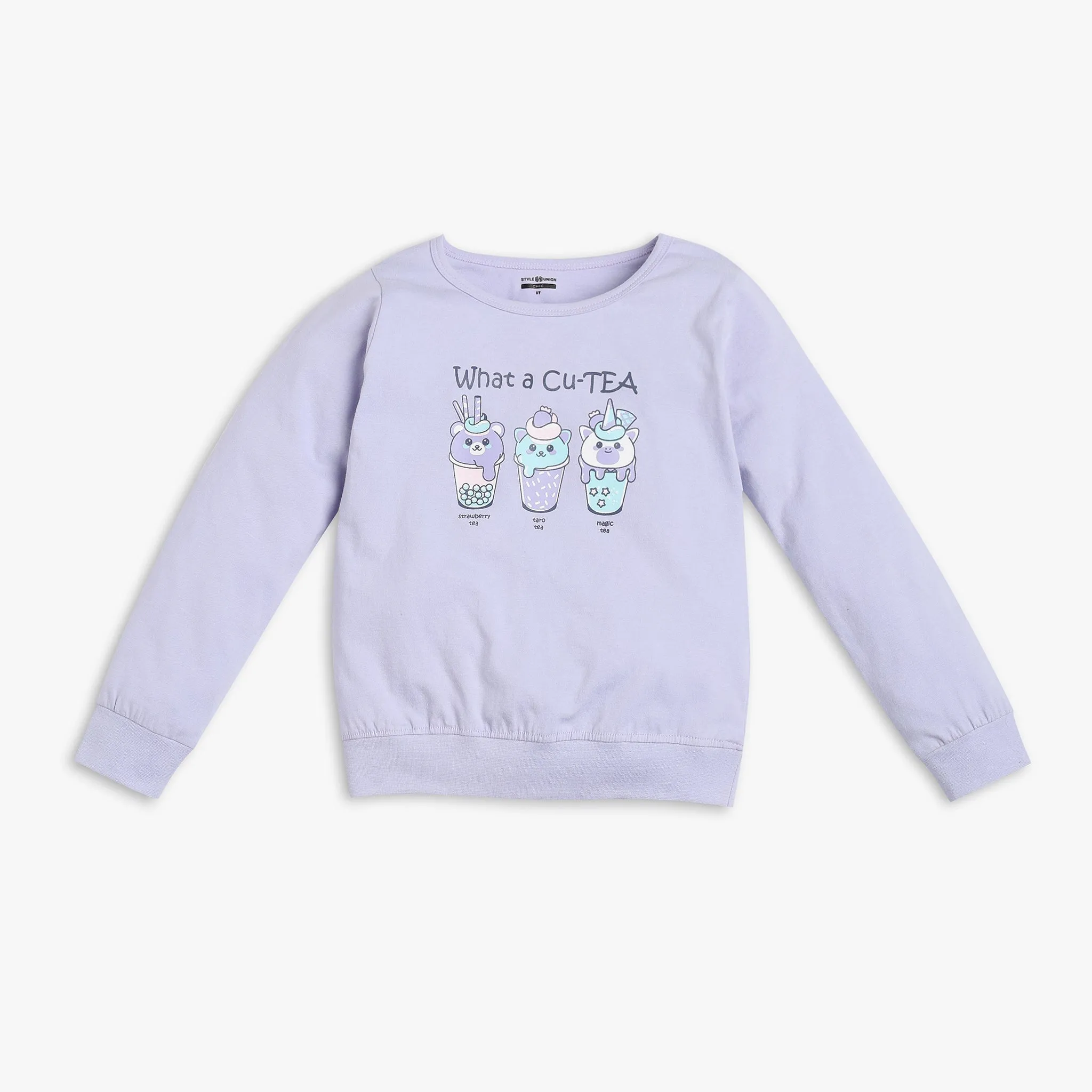 Girl's Regular Fit Graphic T-Shirt with Pyjama Sleepwear Set