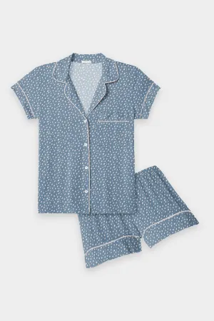 Gisele Printed Short PJ Set in Daisy Blue Shadow