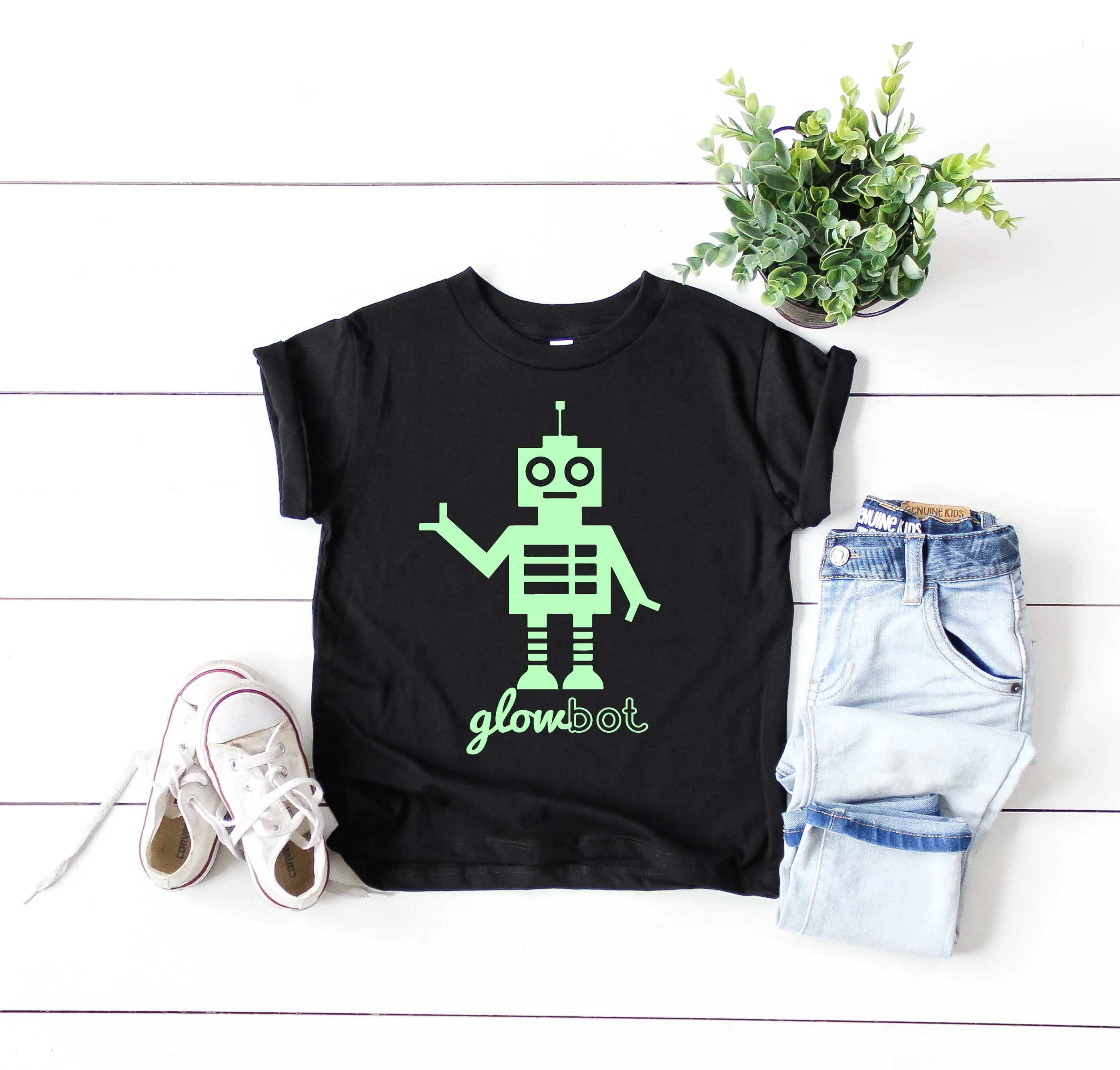 Glowbot Shirt | Kids Glow In The Dark Shirt