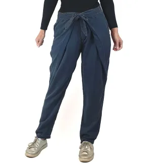 Gorman blue Tencel pants with front/back tie detail size 8