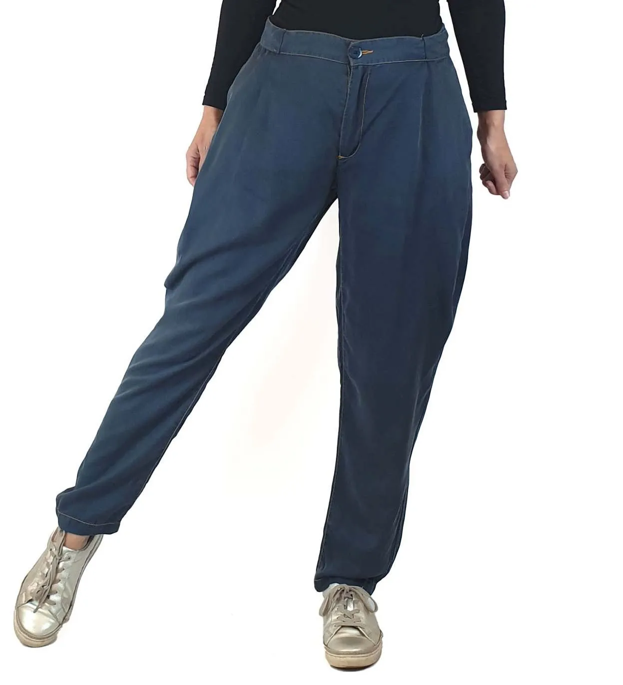Gorman blue Tencel pants with front/back tie detail size 8