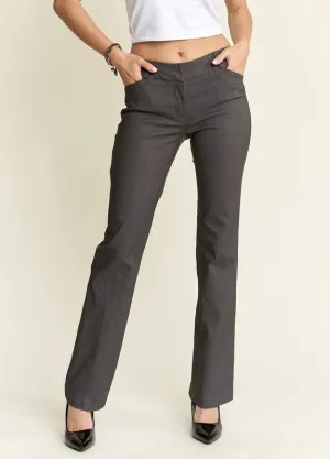 Gray Regular Rise Slim Bootcut Pants