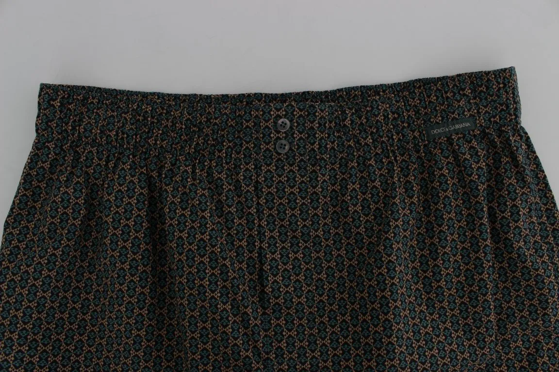 Green Cotton Pajama Shorts