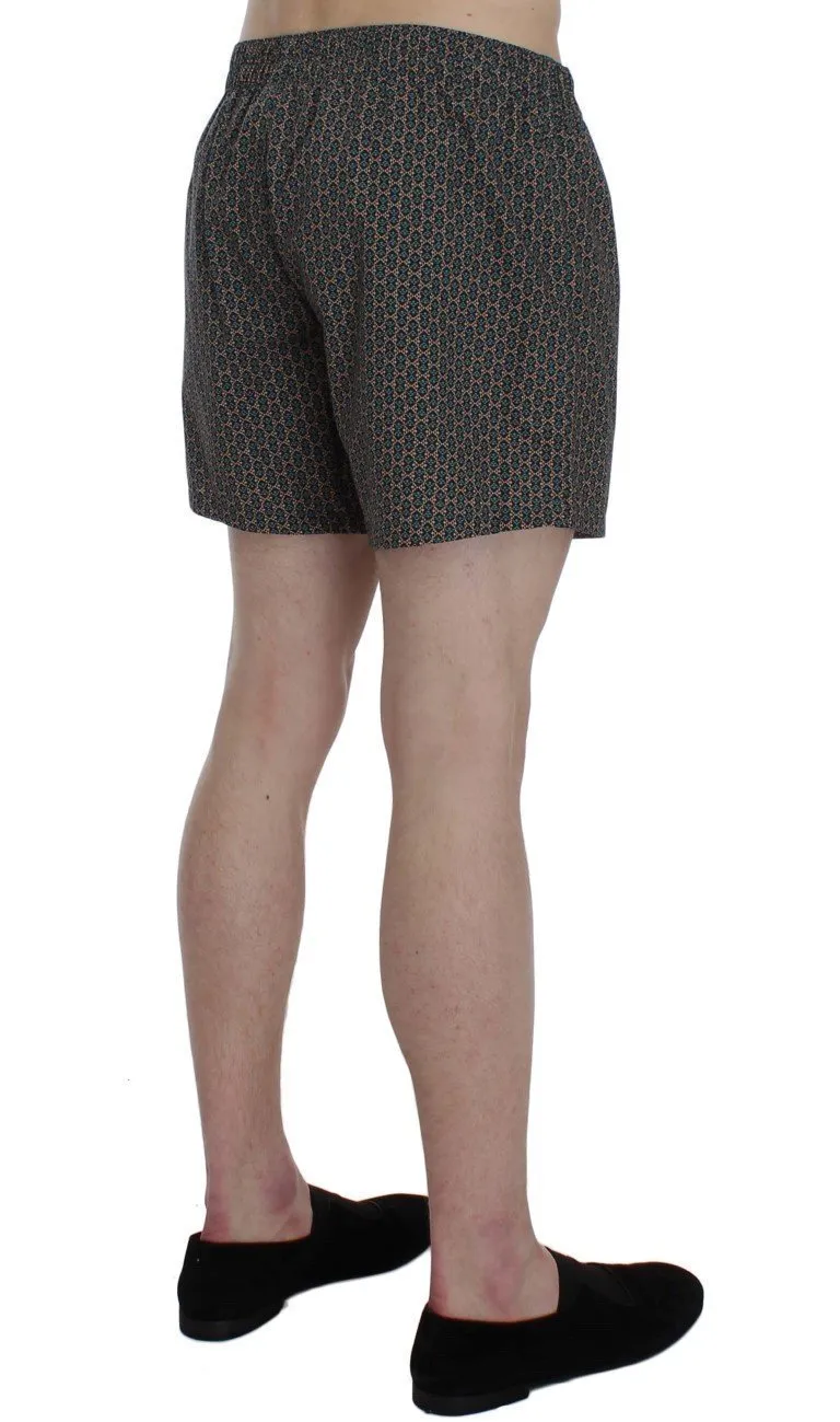 Green Cotton Pajama Shorts