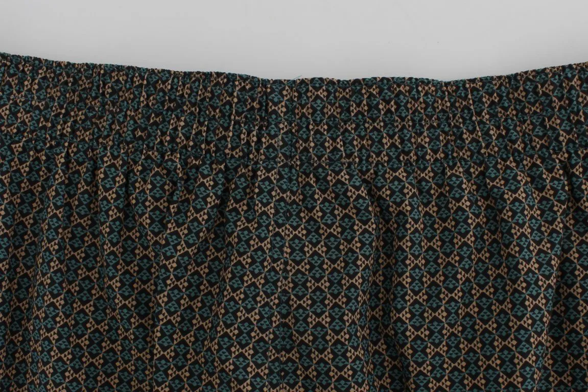 Green Cotton Pajama Shorts