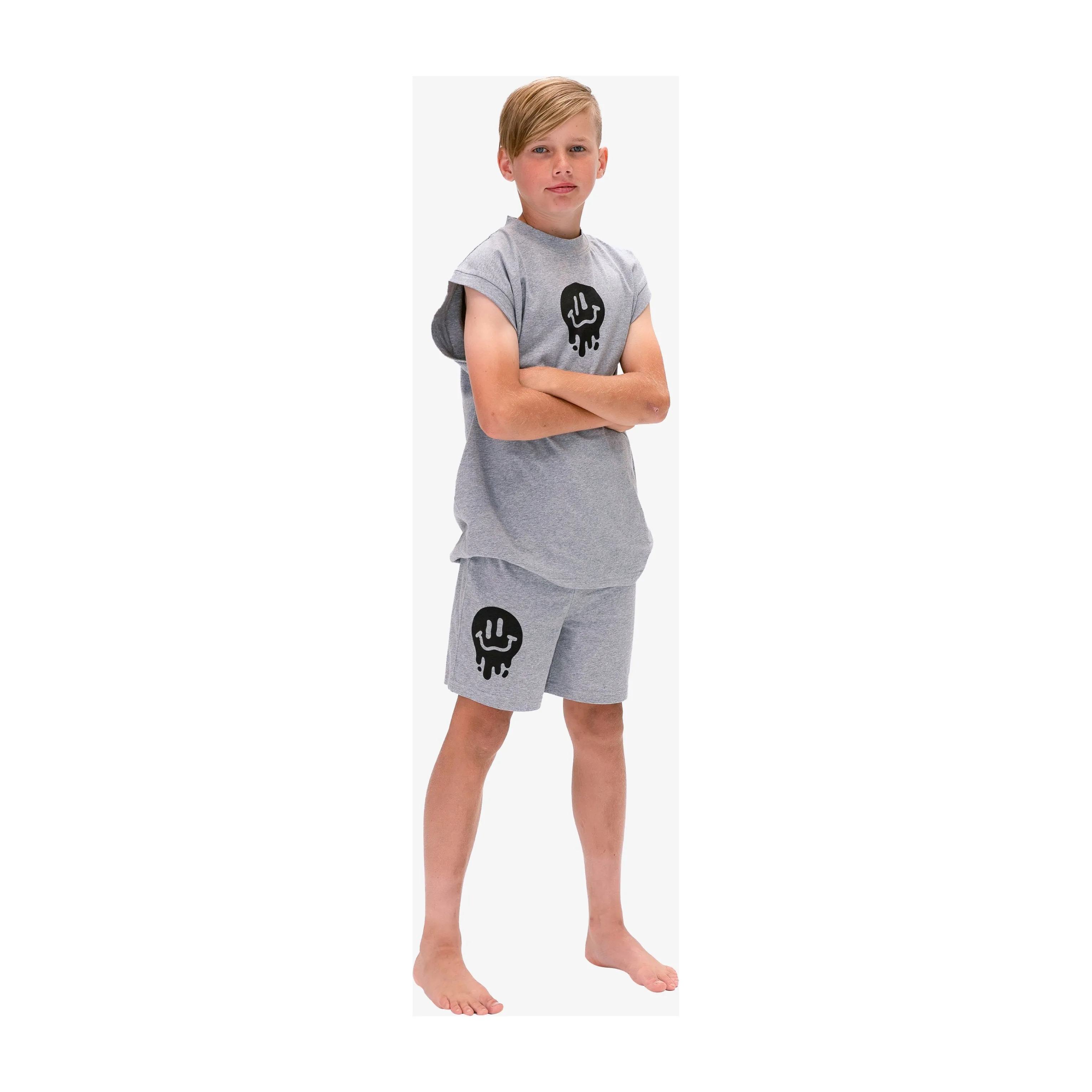 Grey Drippin in Smiles Tank PJS