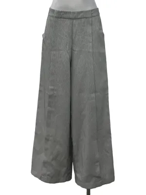 Grey Pinstripe Panel Pants