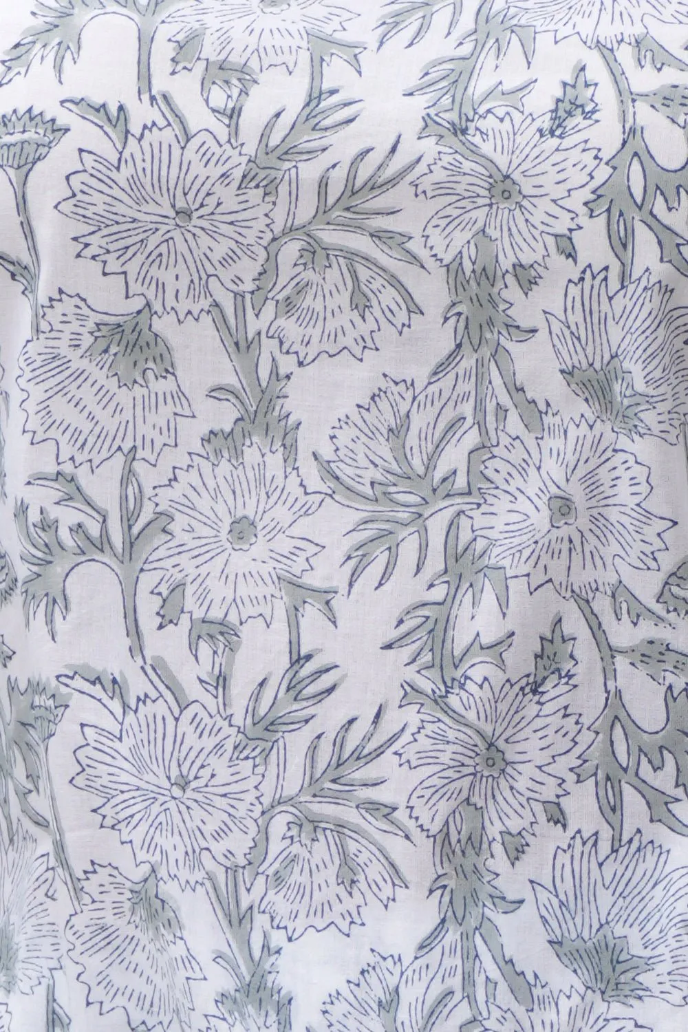 Greyed Garden Block Printed Night suit